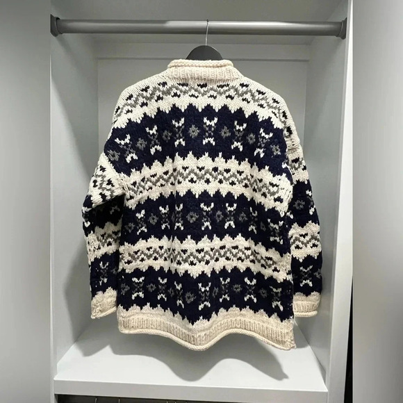 Vintage Handmade Global Rare sweater Mens/Womens Purple Mountain Co 100% wool XL - Picture 6 of 13